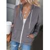 imageDokotoo Womens Full Zip Up Hoodie Long Sleeve Hooded Sweatshirts Pockets Jacket Coat for WomenA Deep Gray 2