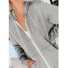 imageDokotoo Womens Full Zip Up Hoodie Long Sleeve Hooded Sweatshirts Pockets Jacket Coat for WomenA Gray