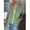 imageDokotoo Womens Full Zip Up Hoodie Long Sleeve Hooded Sweatshirts Pockets Jacket Coat for WomenA Green 3