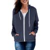 imageDokotoo Womens Full Zip Up Hoodie Long Sleeve Hooded Sweatshirts Pockets Jacket Coat for WomenA Navy Blue 2