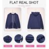 imageDokotoo Womens Full Zip Up Hoodie Long Sleeve Hooded Sweatshirts Pockets Jacket Coat for WomenA Navy Blue