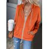 imageDokotoo Womens Full Zip Up Hoodie Long Sleeve Hooded Sweatshirts Pockets Jacket Coat for WomenA Orange