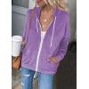 imageDokotoo Womens Full Zip Up Hoodie Long Sleeve Hooded Sweatshirts Pockets Jacket Coat for WomenA Purple