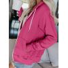 imageDokotoo Womens Full Zip Up Hoodie Long Sleeve Hooded Sweatshirts Pockets Jacket Coat for WomenA Rose