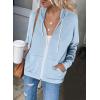 imageDokotoo Womens Full Zip Up Hoodie Long Sleeve Hooded Sweatshirts Pockets Jacket Coat for WomenA Sky Blue 3