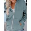 imageDokotoo Womens Full Zip Up Hoodie Long Sleeve Hooded Sweatshirts Pockets Jacket Coat for WomenA Sky Blue