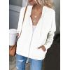 imageDokotoo Womens Full Zip Up Hoodie Long Sleeve Hooded Sweatshirts Pockets Jacket Coat for WomenA White
