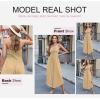 imageDokotoo Womens Jumpsuits Spaghetti Straps Ruched Drawstring Knit Wide Leg Romper Casual Jumpsuits with PocketsKhaki