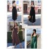 imageDokotoo Womens Jumpsuits Spaghetti Straps Ruched Drawstring Knit Wide Leg Romper Casual Jumpsuits with PocketsKhaki