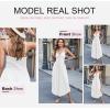 imageDokotoo Womens Jumpsuits Spaghetti Straps Ruched Drawstring Knit Wide Leg Romper Casual Jumpsuits with PocketsWhite