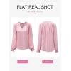imageDokotoo Womens Long Sleeve Tops V Neck Shirts Dressy Casual Blouses Fall Outfits Trendy Clothes Clothes 2025Apricot Pink