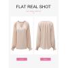 imageDokotoo Womens Long Sleeve Tops V Neck Shirts Dressy Casual Blouses Fall Outfits Trendy Clothes Clothes 2025Beige