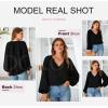 imageDokotoo Womens Long Sleeve Tops V Neck Shirts Dressy Casual Blouses Fall Outfits Trendy Clothes Clothes 2025Black