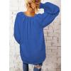 imageDokotoo Womens Long Sleeve Tops V Neck Shirts Dressy Casual Blouses Fall Outfits Trendy Clothes Clothes 2025Blue