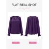 imageDokotoo Womens Long Sleeve Tops V Neck Shirts Dressy Casual Blouses Fall Outfits Trendy Clothes Clothes 2025Dark Purple