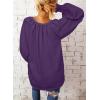 imageDokotoo Womens Long Sleeve Tops V Neck Shirts Dressy Casual Blouses Fall Outfits Trendy Clothes Clothes 2025Dark Purple