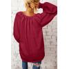 imageDokotoo Womens Long Sleeve Tops V Neck Shirts Dressy Casual Blouses Fall Outfits Trendy Clothes Clothes 2025Fiery Red