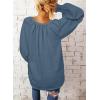 imageDokotoo Womens Long Sleeve Tops V Neck Shirts Dressy Casual Blouses Fall Outfits Trendy Clothes Clothes 2025Grey Blue