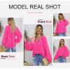 imageDokotoo Womens Long Sleeve Tops V Neck Shirts Dressy Casual Blouses Fall Outfits Trendy Clothes Clothes 2025Hot Pink