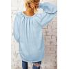 imageDokotoo Womens Long Sleeve Tops V Neck Shirts Dressy Casual Blouses Fall Outfits Trendy Clothes Clothes 2025Iceland Blue