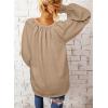 imageDokotoo Womens Long Sleeve Tops V Neck Shirts Dressy Casual Blouses Fall Outfits Trendy Clothes Clothes 2025Light French Beige