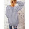 imageDokotoo Womens Long Sleeve Tops V Neck Shirts Dressy Casual Blouses Fall Outfits Trendy Clothes Clothes 2025Light Grey