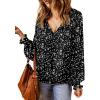 imageDokotoo Womens Long Sleeve Tops V Neck Shirts Dressy Casual Blouses Fall Outfits Trendy Clothes Clothes 2025Printblack