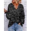 imageDokotoo Womens Long Sleeve Tops V Neck Shirts Dressy Casual Blouses Fall Outfits Trendy Clothes Clothes 2025Printblack