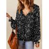 imageDokotoo Womens Long Sleeve Tops V Neck Shirts Dressy Casual Blouses Fall Outfits Trendy Clothes Clothes 2025Printblack