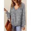 imageDokotoo Womens Long Sleeve Tops V Neck Shirts Dressy Casual Blouses Fall Outfits Trendy Clothes Clothes 2025Printgray