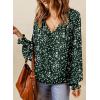 imageDokotoo Womens Long Sleeve Tops V Neck Shirts Dressy Casual Blouses Fall Outfits Trendy Clothes Clothes 2025Printgreen