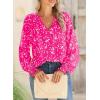 imageDokotoo Womens Long Sleeve Tops V Neck Shirts Dressy Casual Blouses Fall Outfits Trendy Clothes Clothes 2025Printpink