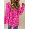 imageDokotoo Womens Long Sleeve Tops V Neck Shirts Dressy Casual Blouses Fall Outfits Trendy Clothes Clothes 2025Printpink
