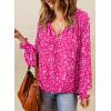 imageDokotoo Womens Long Sleeve Tops V Neck Shirts Dressy Casual Blouses Fall Outfits Trendy Clothes Clothes 2025Printpink