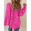imageDokotoo Womens Long Sleeve Tops V Neck Shirts Dressy Casual Blouses Fall Outfits Trendy Clothes Clothes 2025Printpink