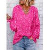 imageDokotoo Womens Long Sleeve Tops V Neck Shirts Dressy Casual Blouses Fall Outfits Trendy Clothes Clothes 2025Printpink