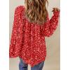 imageDokotoo Womens Long Sleeve Tops V Neck Shirts Dressy Casual Blouses Fall Outfits Trendy Clothes Clothes 2025Printred