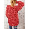 imageDokotoo Womens Long Sleeve Tops V Neck Shirts Dressy Casual Blouses Fall Outfits Trendy Clothes Clothes 2025Printred