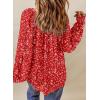 imageDokotoo Womens Long Sleeve Tops V Neck Shirts Dressy Casual Blouses Fall Outfits Trendy Clothes Clothes 2025Printred