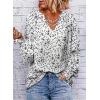 imageDokotoo Womens Long Sleeve Tops V Neck Shirts Dressy Casual Blouses Fall Outfits Trendy Clothes Clothes 2025Printwhite