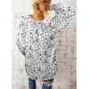 imageDokotoo Womens Long Sleeve Tops V Neck Shirts Dressy Casual Blouses Fall Outfits Trendy Clothes Clothes 2025Printwhite