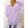 imageDokotoo Womens Long Sleeve Tops V Neck Shirts Dressy Casual Blouses Fall Outfits Trendy Clothes Clothes 2025Purple