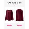 imageDokotoo Womens Long Sleeve Tops V Neck Shirts Dressy Casual Blouses Fall Outfits Trendy Clothes Clothes 2025Red