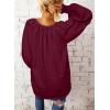 imageDokotoo Womens Long Sleeve Tops V Neck Shirts Dressy Casual Blouses Fall Outfits Trendy Clothes Clothes 2025Red