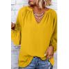 imageDokotoo Womens Long Sleeve Tops V Neck Shirts Dressy Casual Blouses Fall Outfits Trendy Clothes Clothes 2025Yellow Cream