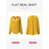 imageDokotoo Womens Long Sleeve Tops V Neck Shirts Dressy Casual Blouses Fall Outfits Trendy Clothes Clothes 2025Yellow Cream