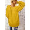 imageDokotoo Womens Long Sleeve Tops V Neck Shirts Dressy Casual Blouses Fall Outfits Trendy Clothes Clothes 2025Yellow Cream