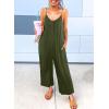 imageDokotoo Womens Loose Sleeveless Jumpsuits Adjustable Spaghetti Strap Stretchy Long Pant Romper Jumpsuit with Pockets1 Green