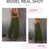 imageDokotoo Womens Loose Sleeveless Jumpsuits Adjustable Spaghetti Strap Stretchy Long Pant Romper Jumpsuit with Pockets1 Green