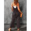 imageDokotoo Womens Loose Sleeveless Jumpsuits Adjustable Spaghetti Strap Stretchy Long Pant Romper Jumpsuit with PocketsA Brown